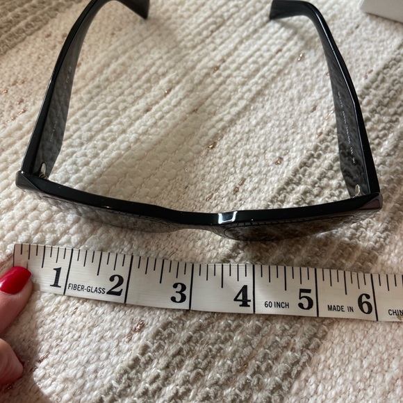 PRADA dark lens, triangle SPR 17W Black Unisex Sunglasses with box, case, & bag. - Picture 8 of 9